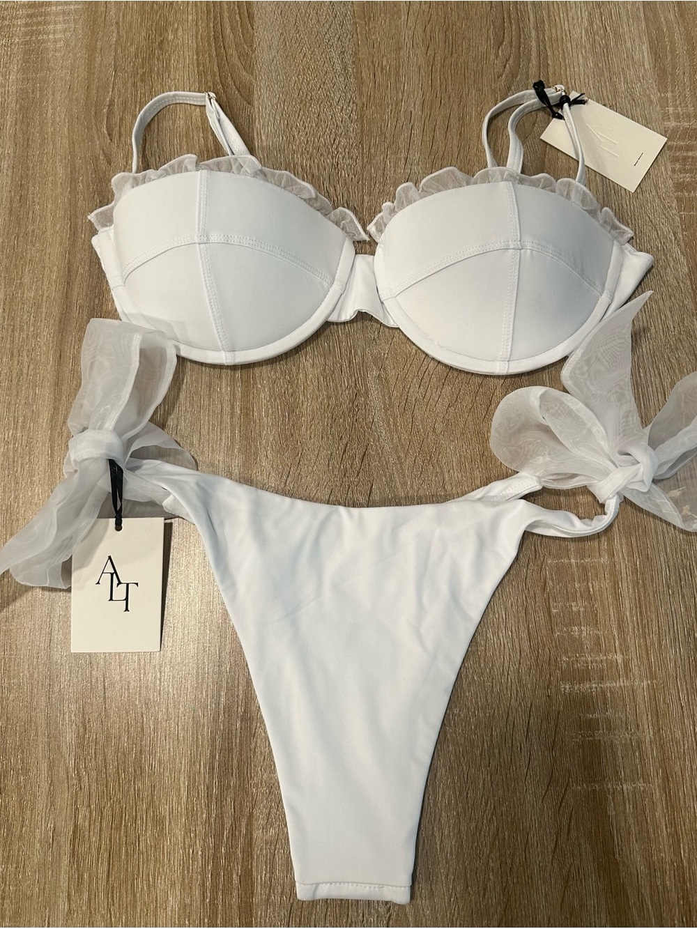Bridal ALT Swim Verity Bikini Top and Irina Veil Tie Side Bikini Bottom - Picture 2 of 4